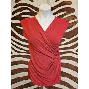 Max Mara Womens M Faux Wrap Top Jersey Knit Shirt Made in Italy